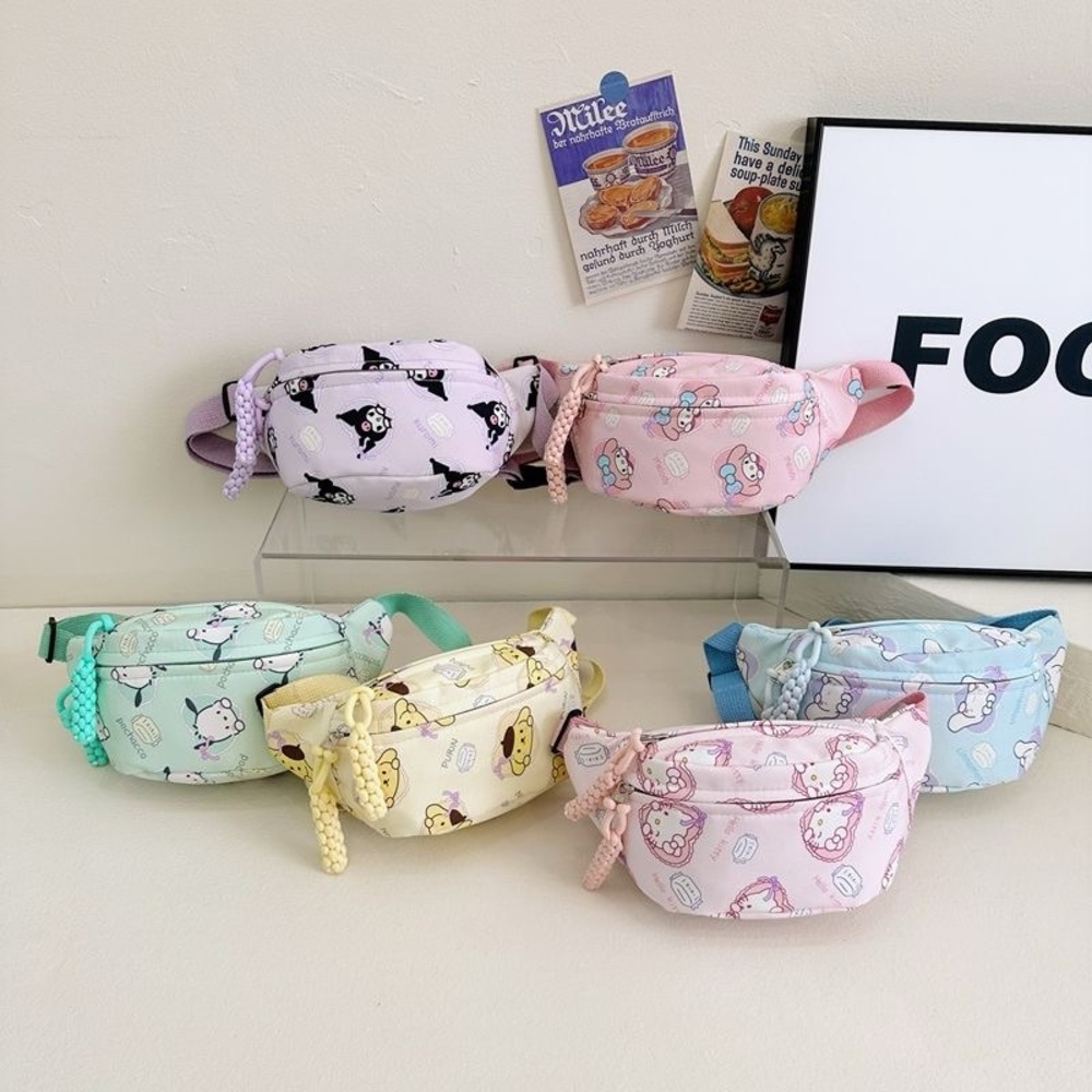 Kids Cartoon Print Fanny Pack - Pink, Blue, Green